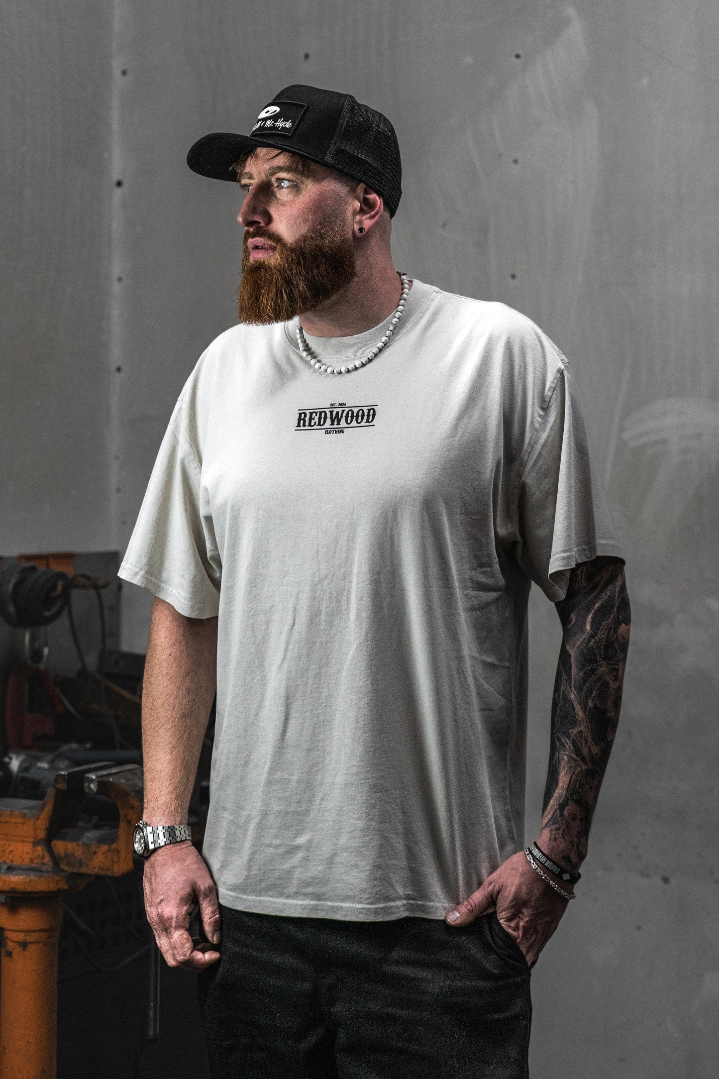 REDWOOD CLASSIC TEE FADED BONE