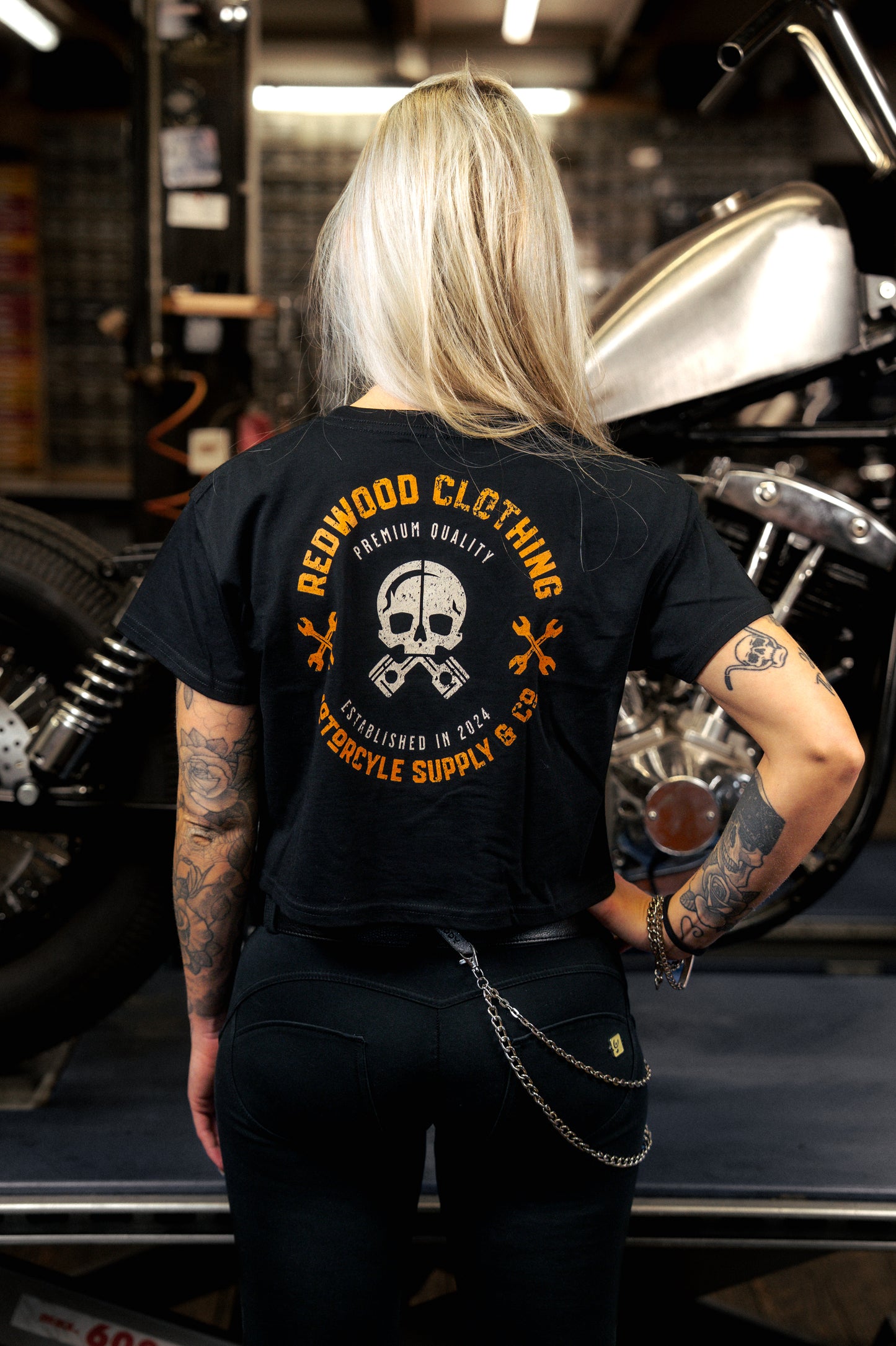 MOTORCYCLE SUPPLY CROP TEE