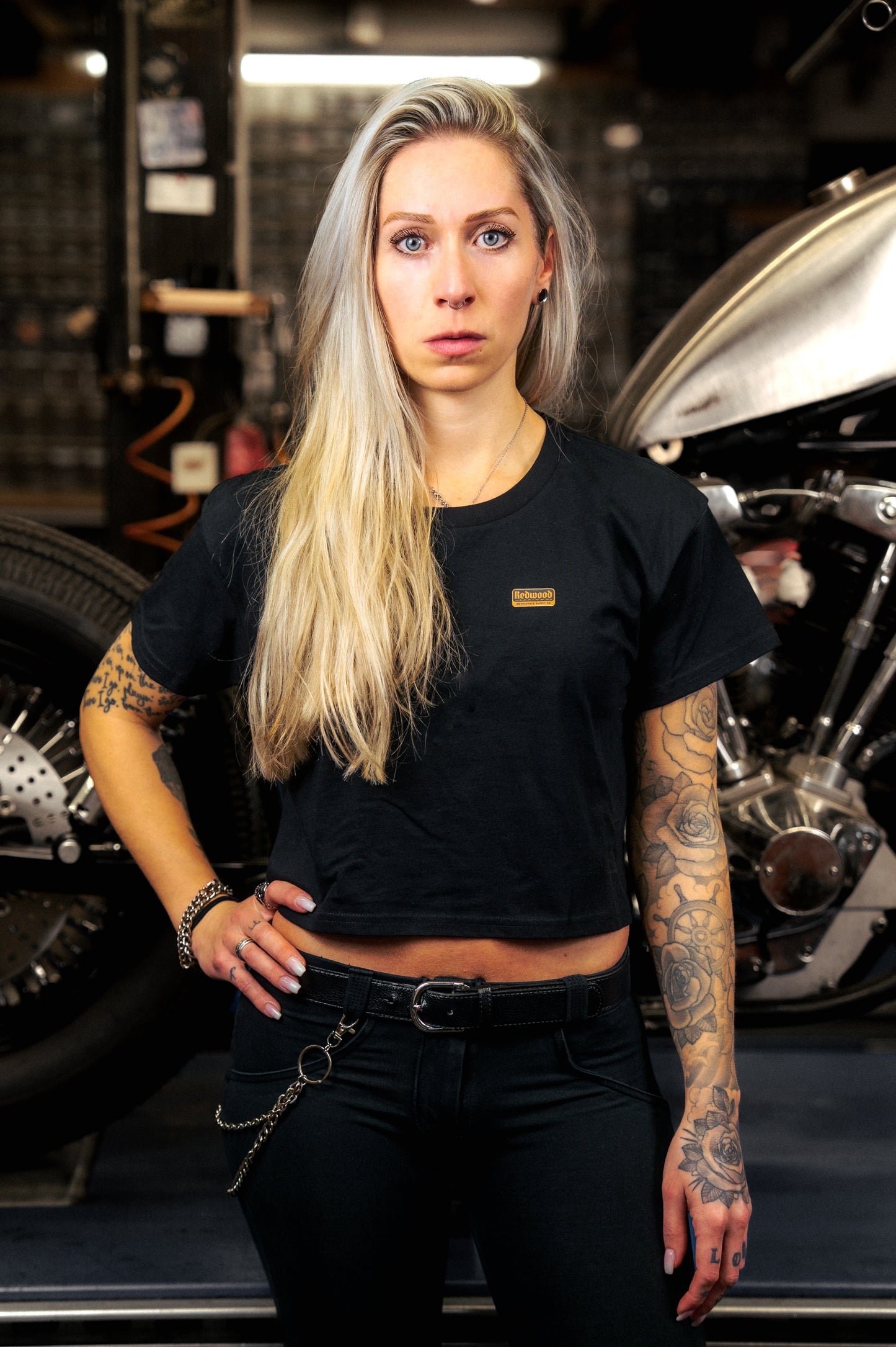 MOTORCYCLE SUPPLY CROP TEE