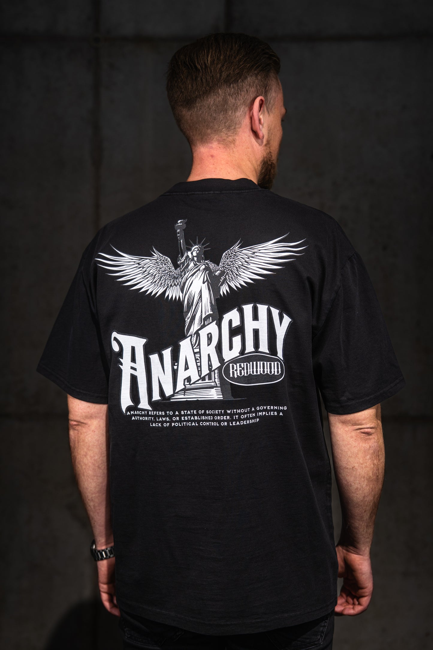 ANARCHY Heavy Oversized T-Shirt FADED BLACK