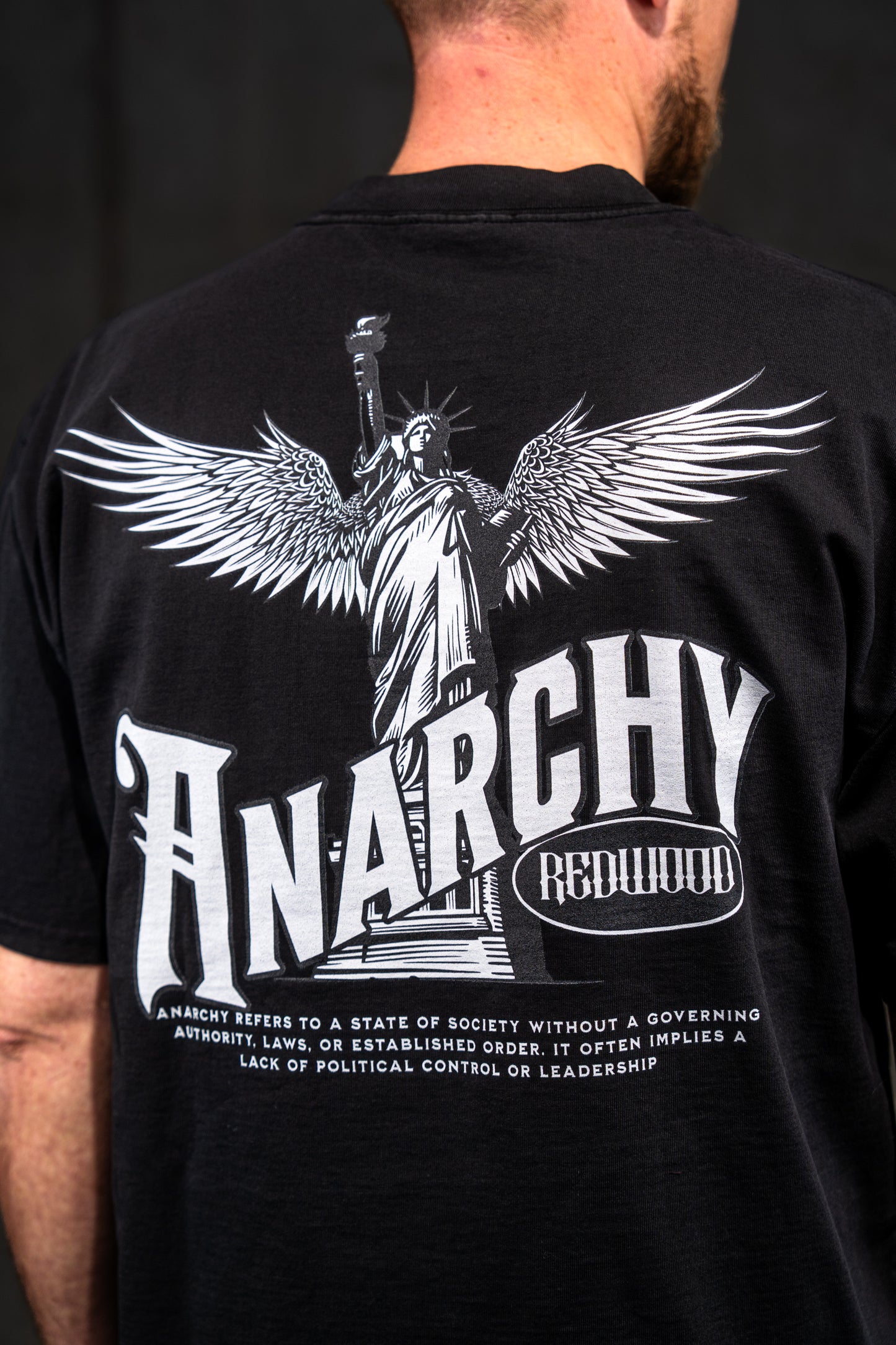 ANARCHY Heavy Oversized T-Shirt FADED BLACK