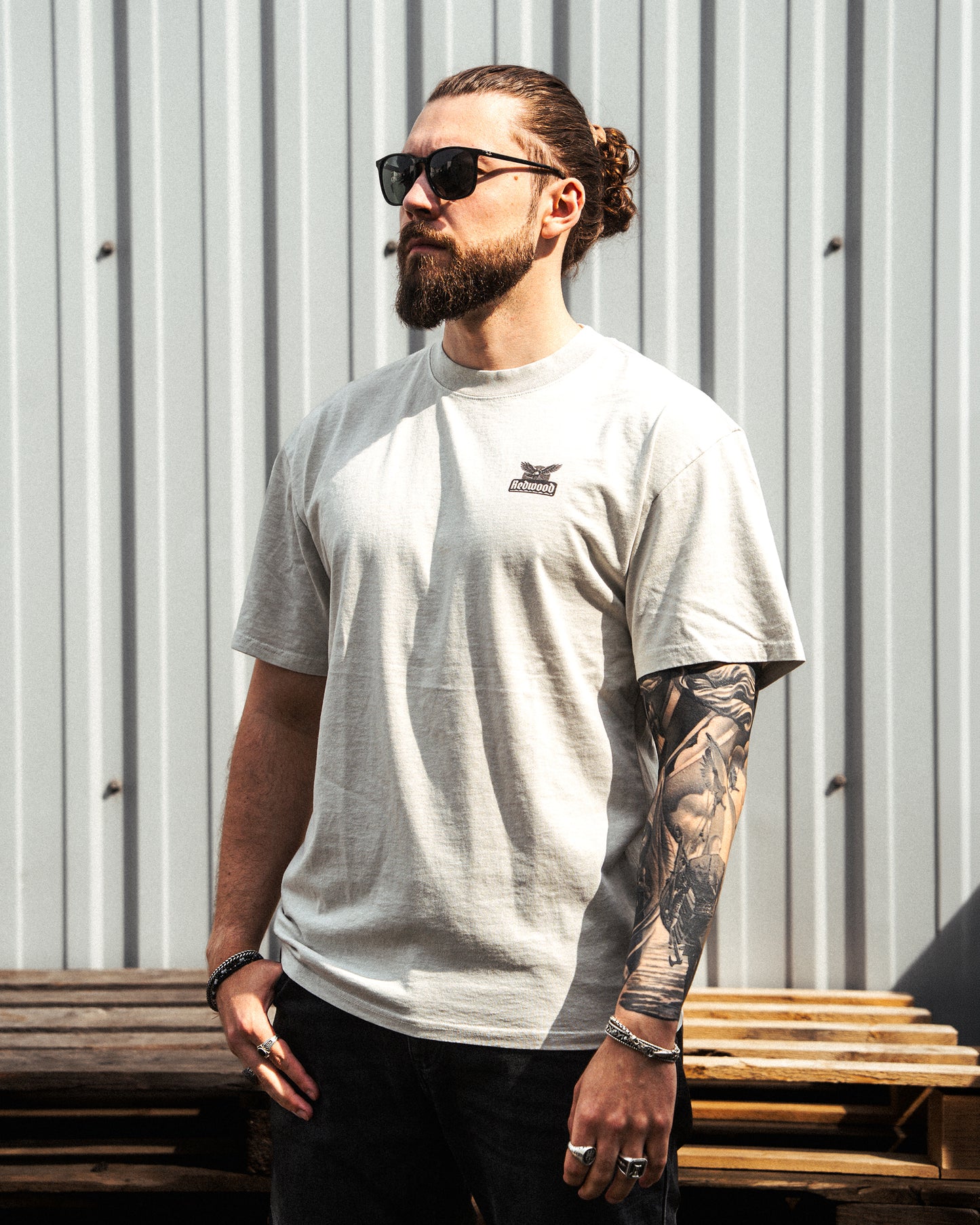 EAGLE OVERSIZED TEE FADED BONE
