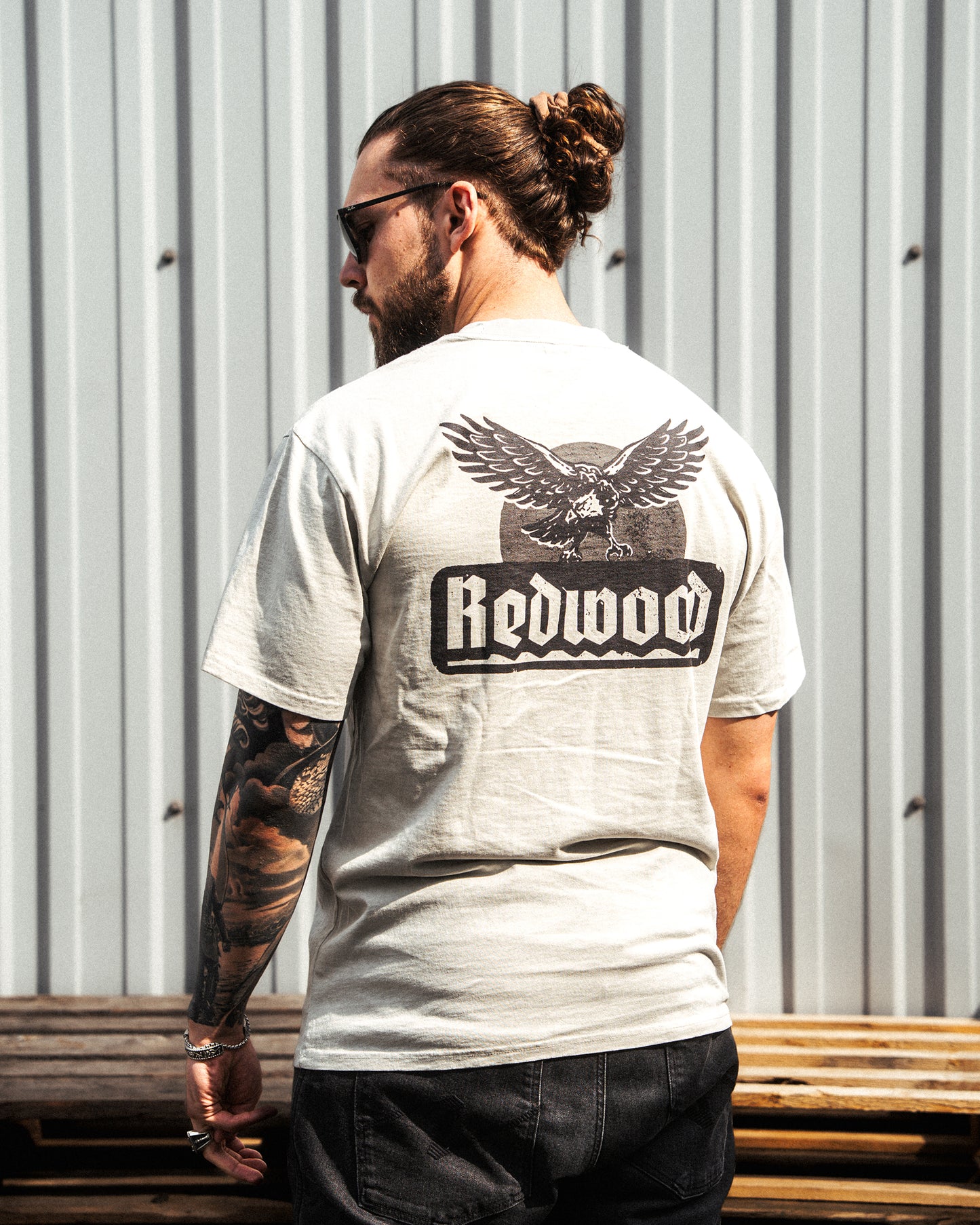 EAGLE OVERSIZED TEE FADED BONE